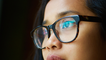 Woman looking thoughtful