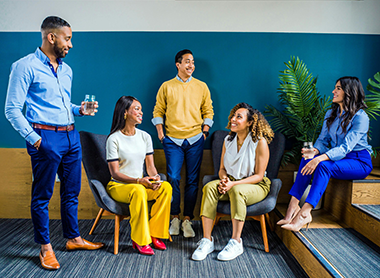 A group of colleagues hanging out